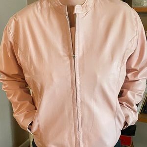 Pale Pink Leather Jacket